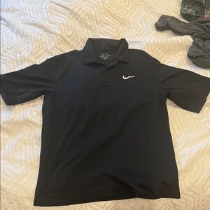 Nike Men's Black Polo Shirt DryFit